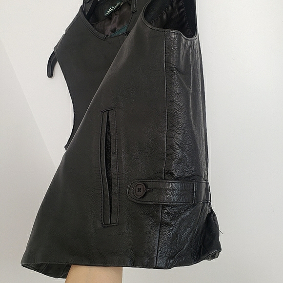 Harvé Bernard Leather Vest Small - Picture 4 of 13